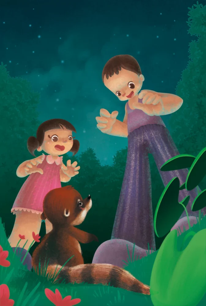 Historia de dos cachorros de coatí y de dos cachorros de hombre